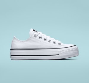 Dámské Boty Na Platformy Converse Chuck Taylor All Star Lift Platene Bílé Černé Bílé | 98HTMGJUP