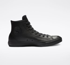 Dámské Kožené Boty Converse Chuck Taylor All Star Læder Černé | 50VWNFSTO