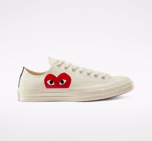 Dámské Nízké Converse Comme des PLAY Chuck 70 Bílé Červené | 57ICAVXKM