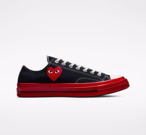 Dámské Nízké Converse Comme des PLAY Chuck 70 Černé Červené | 65JBZWHRS