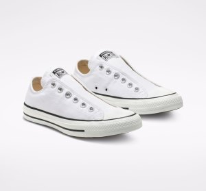 Dámské Plátěné Boty Converse Chuck Taylor All Star Slip Bílé Černé Bílé | 80IZYDSQE