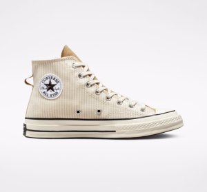 Dámské Vysoké Converse Chuck 70 Crafted Stripe Hnědé | 50CYEQNVH