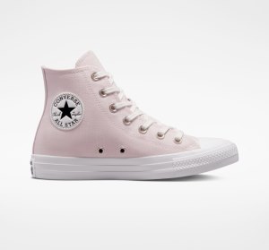 Dámské Vysoké Converse Chuck Taylor All Star Embroidered Crystals Růžové Bílé | 26LKSEDMY