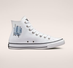 Dámské Vysoké Converse Chuck Taylor All Star Translucent Barcode Bílé Černé Bílé | 82HPBMGOR