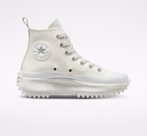 Dámské Vysoké Converse Run Star Hike Platformy Iridescent Læder Bílé Stříbrné | 92TQURLJW