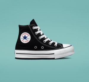 Dětské Boty Na Platformy Converse Chuck Taylor All Star Lift Černé Bílé Černé | 40ZPFUMXH