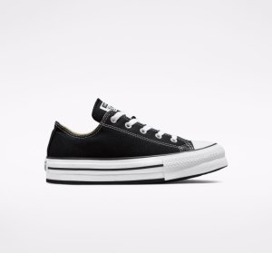 Dětské Boty Na Platformy Converse Chuck Taylor All Star Lift Černé Bílé Černé | 47EHJRUDM