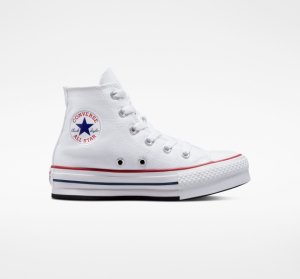 Dětské Boty Na Platformy Converse Chuck Taylor All Star Lift Bílé Tmavě Červené Tmavě Blankyt | 71XWSGNTU