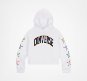 Dětské Mikiny S Kapucí Converse Shine Raglan Pullover Bílé | 90PIADZCL