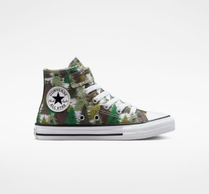 Dětské Plátěné Boty Converse Chuck Taylor All Star Easy-On Forest Camo Bílé Zelene Zelene | 24GIQLVPE