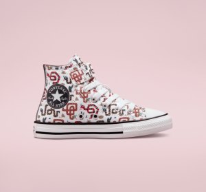 Dětské Plátěné Boty Converse Chuck Taylor All Star Easy-On Snake Bílé Šedé Červené | 57ZBAVCWK