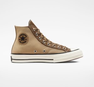 Pánské Plátěné Boty Converse Chuck 70 Mixed Materials Hnědožlutý Hnědé | 17IYVUSLX