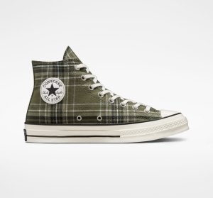 Pánské Plátěné Boty Converse Chuck 70 Tartan Černé | 21WKQGAUP