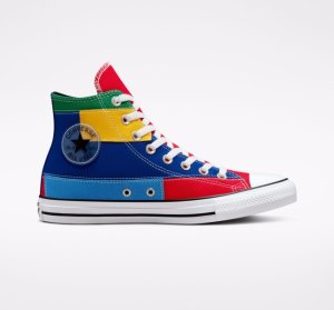 Pánské Plátěné Boty Converse Chuck Taylor All Star Patchwork Červené Blankyt | 31NKSLQIZ