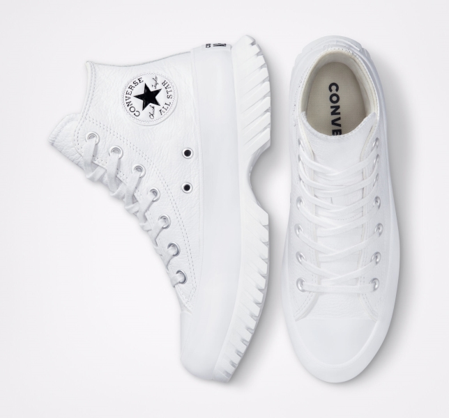 Dámské Boty Converse Chuck Taylor All Star Lugged 2.0 Læder Bílé Černé | 57ZAYMHPB