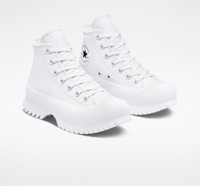 Dámské Boty Converse Chuck Taylor All Star Lugged 2.0 Læder Bílé Černé | 57ZAYMHPB