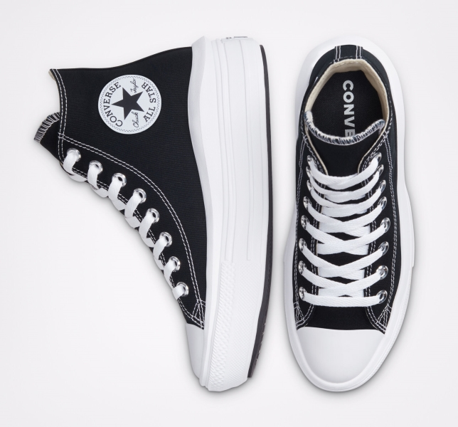 Dámské Boty Na Platformy Converse Chuck Taylor All Star Move Černé Béžový Bílé Bílé | 94GVKFUOP