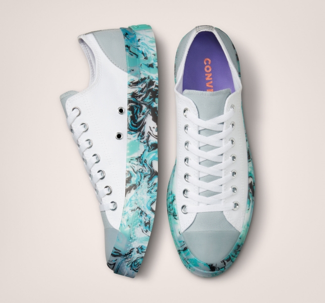 Dámské Nízké Converse Chuck Taylor All Star CX Marbled Bílé Šedé Tyrkysové | 71JWCAUNL