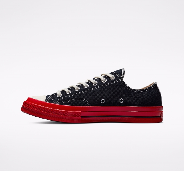 Dámské Nízké Converse Comme des PLAY Chuck 70 Černé Červené | 65JBZWHRS