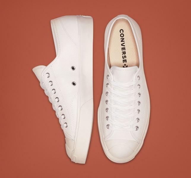 Dámské Nízké Converse Jack Purcell Læder Bílé Bílé Bílé | 01WXJYDLK