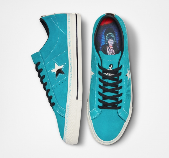 Dámské Nízké Converse One Star Pro Sean Pablo Tyrkysové Černé | 95DRAQCNV