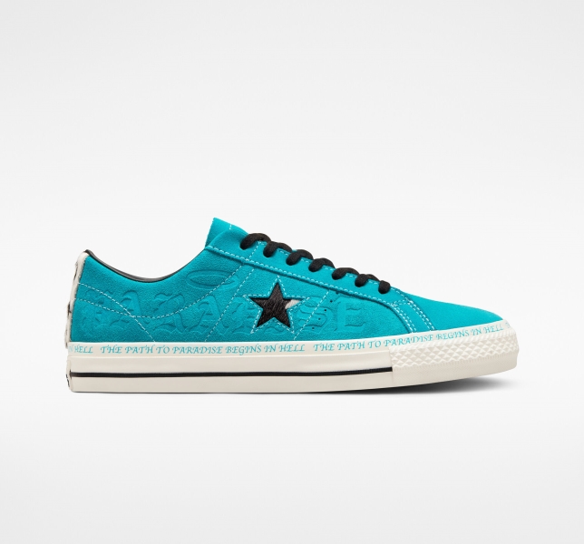 Dámské Nízké Converse One Star Pro Sean Pablo Tyrkysové Černé | 95DRAQCNV