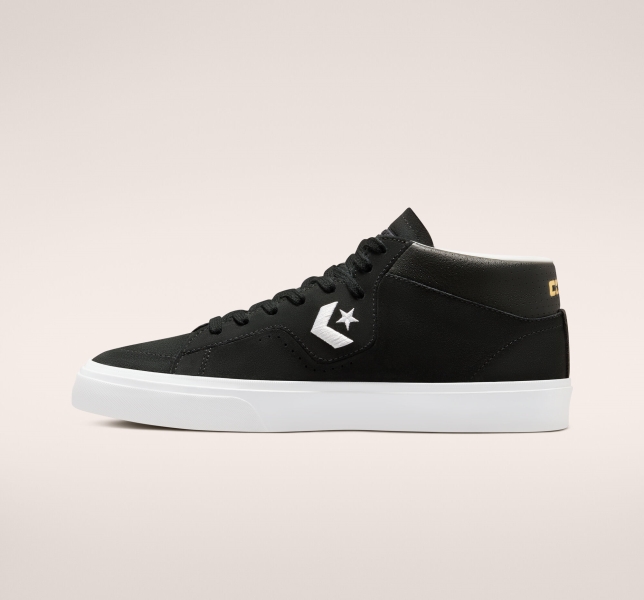 Dámské Plátěné Boty Converse CONS Louie Lopez Pro Mid Černé Černé Bílé | 36RLTBANJ