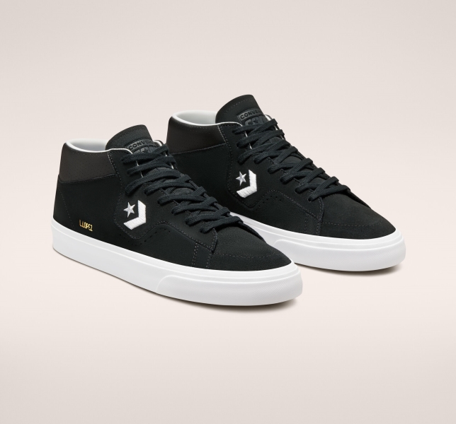 Dámské Plátěné Boty Converse CONS Louie Lopez Pro Mid Černé Černé Bílé | 36RLTBANJ