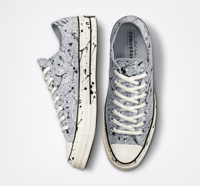 Dámské Plátěné Boty Converse Chuck 70 Archive Paint Splatter Šedé Černé Bílé | 81GIOVADE