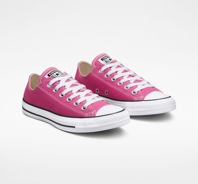 Dámské Plátěné Boty Converse Chuck Taylor All Star Seasonal Fuchsie Bílé Černé | 45XQHBVAZ