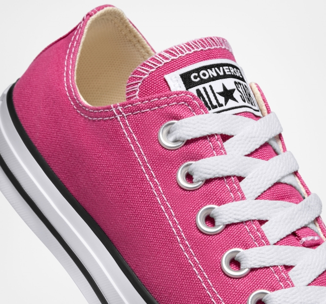 Dámské Plátěné Boty Converse Chuck Taylor All Star Seasonal Fuchsie Bílé Černé | 45XQHBVAZ