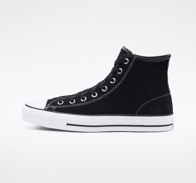 Dámské Vysoké Converse CONS Chuck Taylor All Star Pro Černé Černé Bílé | 54TKMUHZW