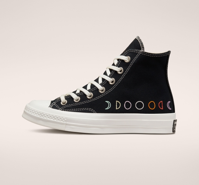 Dámské Vysoké Converse Chuck 70 Mystic Symbols Černé Bílé | 76JZFHLEY