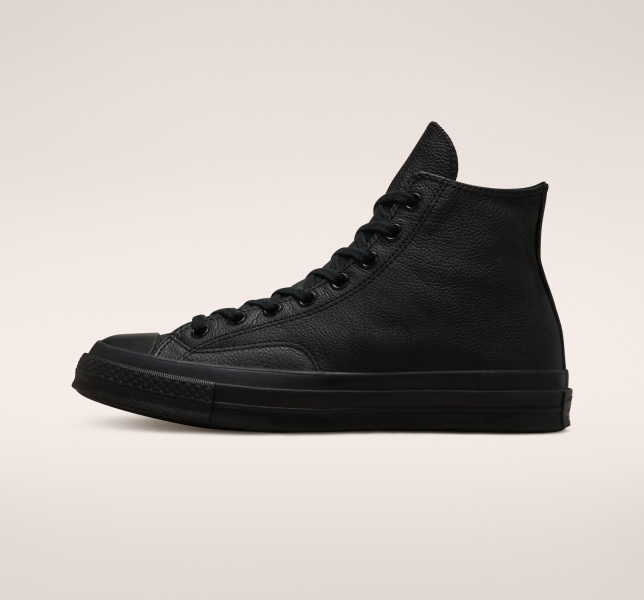 Dámské Vysoké Converse Chuck 70 Tonal Læder Černé Černé Černé | 32EOIKNTR