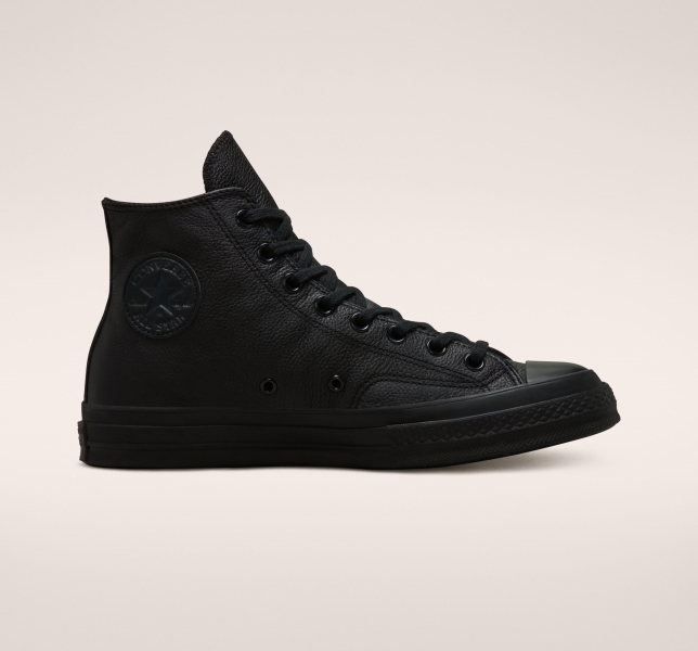 Dámské Vysoké Converse Chuck 70 Tonal Læder Černé Černé Černé | 32EOIKNTR