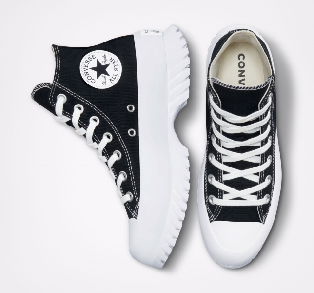 Dámské Vysoké Converse Chuck Taylor All Star Lugged 2.0 Černé Bílé | 29EYZBQDP