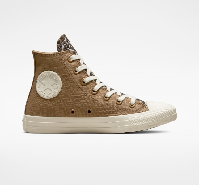 Dámské Vysoké Converse Chuck Taylor All Star Jacquard Camo Hnědé Tmavě | 38RTKNWSC