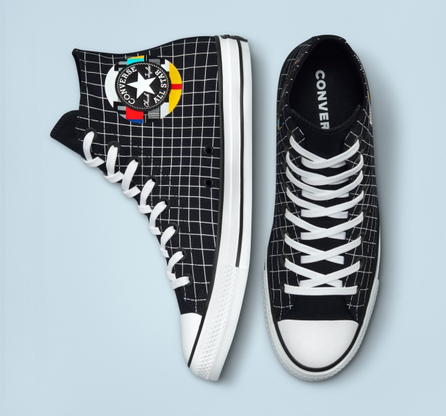 Dámské Vysoké Converse Chuck Taylor All Star Grid Bílé Viacfarebný Hnědé | 59HGOSRLV