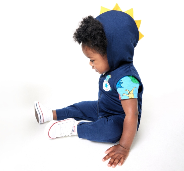 Dětské Body Converse Dino Explorer S Kapucí Coverall Tmavě Blankyt | 86YPGIZNB