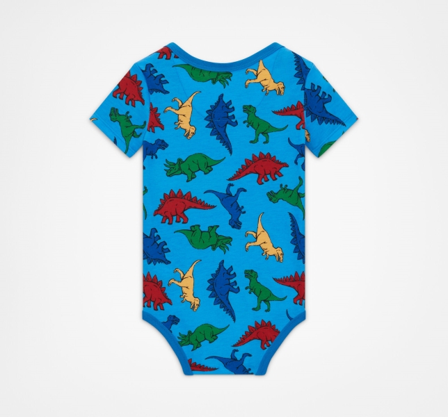 Dětské Body Converse Dino Explorer S Kapucí Coverall Tmavě Blankyt | 94QALUIWS