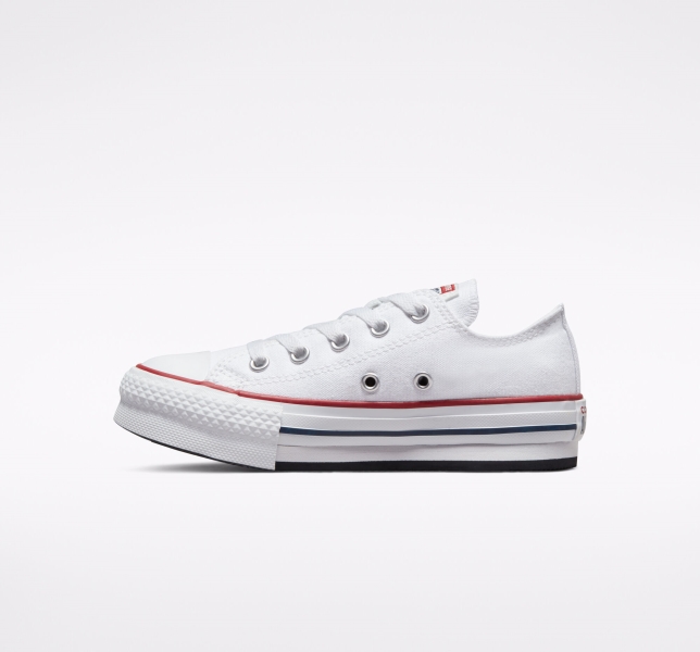 Dětské Boty Na Platformy Converse Chuck Taylor All Star Lift Bílé Tmavě Červené Tmavě Blankyt | 23YISDWMJ