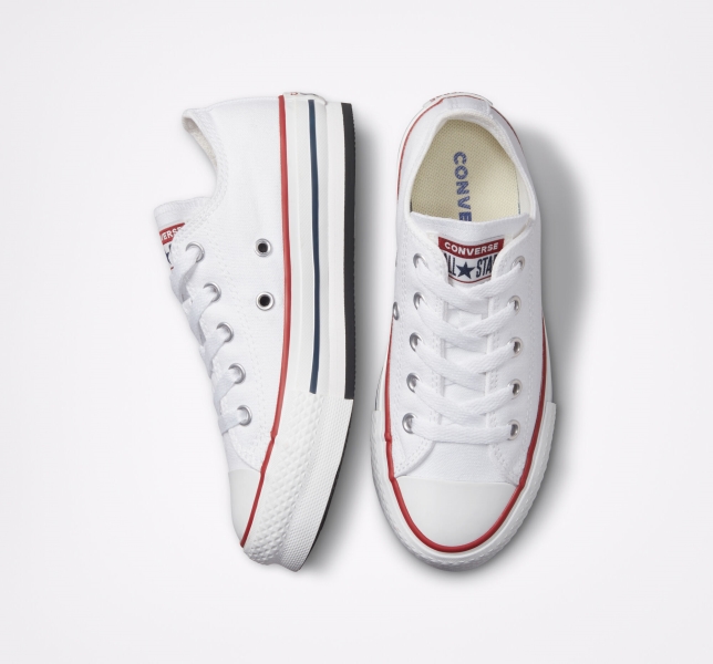 Dětské Boty Na Platformy Converse Chuck Taylor All Star Lift Bílé Tmavě Červené Tmavě Blankyt | 23YISDWMJ