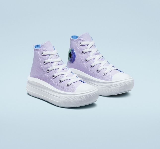 Dětské Boty Na Platformy Converse Chuck Taylor All Star Move Gel Patch Fialové Královská Modrá | 25ZNSKBAO