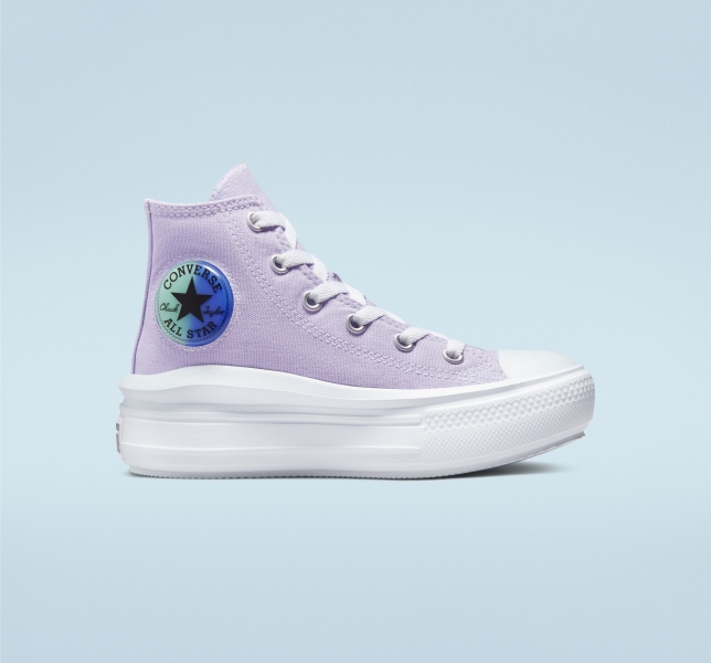 Dětské Boty Na Platformy Converse Chuck Taylor All Star Move Gel Patch Fialové Královská Modrá | 25ZNSKBAO