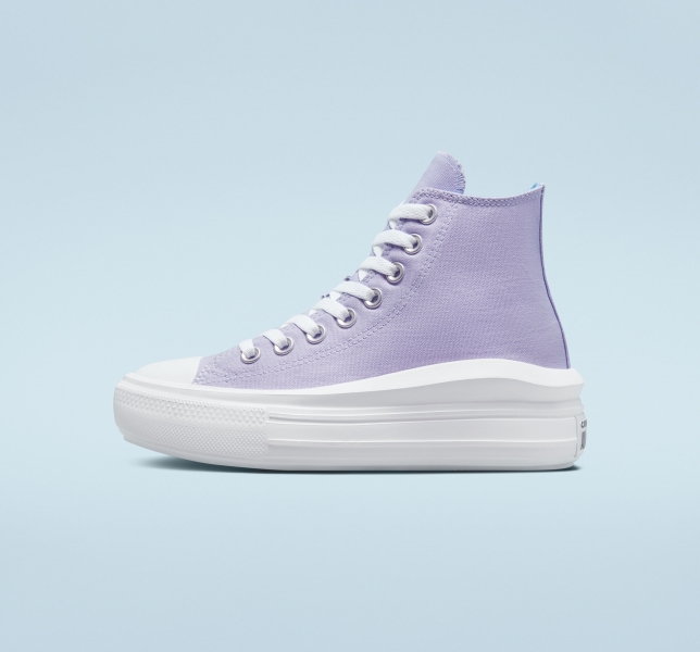 Dětské Boty Na Platformy Converse Chuck Taylor All Star Move Gel Patch Fialové Královská Modrá | 45QAIOVJF