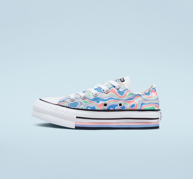 Dětské Boty Na Platformy Converse Chuck Taylor All Star Lift Swirl Koralove Královská Modrá | 53JEXOTDQ