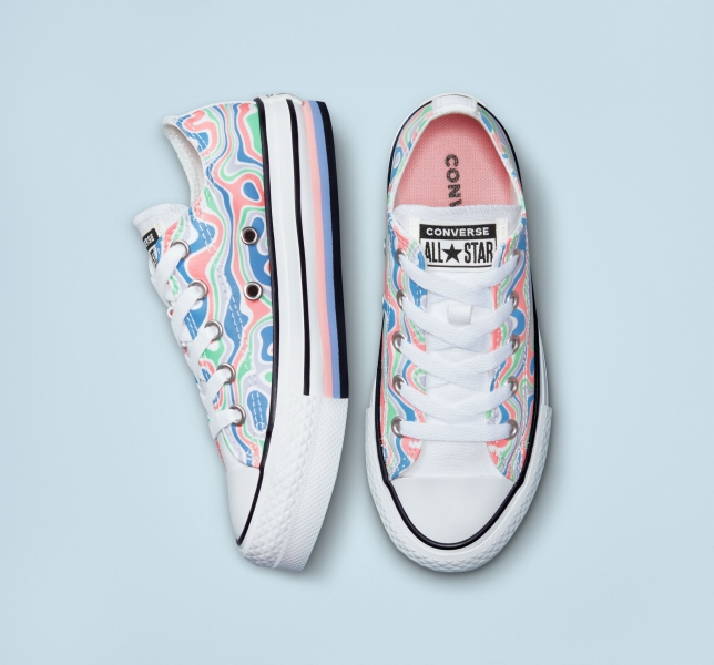 Dětské Boty Na Platformy Converse Chuck Taylor All Star Lift Swirl Koralove Královská Modrá | 53JEXOTDQ