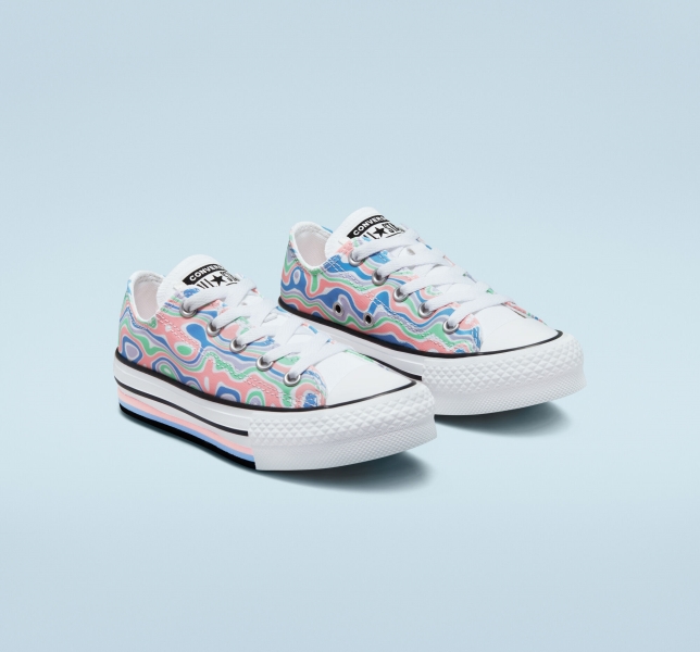 Dětské Boty Na Platformy Converse Chuck Taylor All Star Lift Swirl Koralove Královská Modrá | 53JEXOTDQ