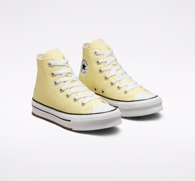 Dětské Boty Na Platformy Converse Chuck Taylor All Star Lift Bílé Černé | 64INKSGYQ