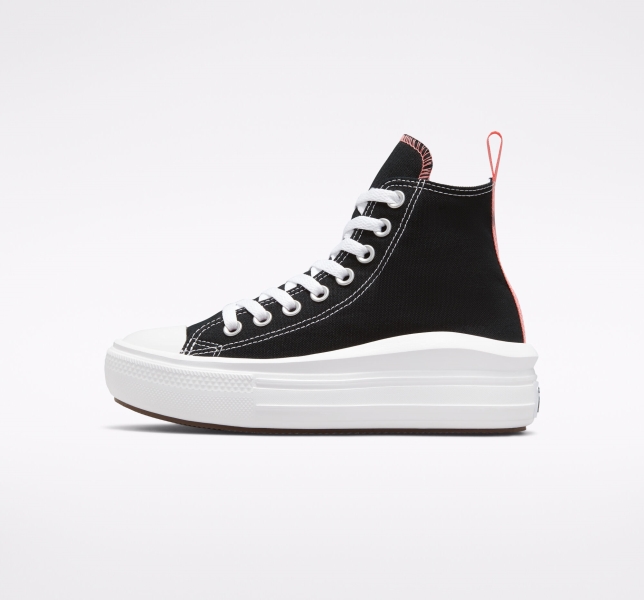 Dětské Boty Na Platformy Converse Chuck Taylor All Star Move Černé Růžové Světle Blankyt Bílé | 65KSWMOZH